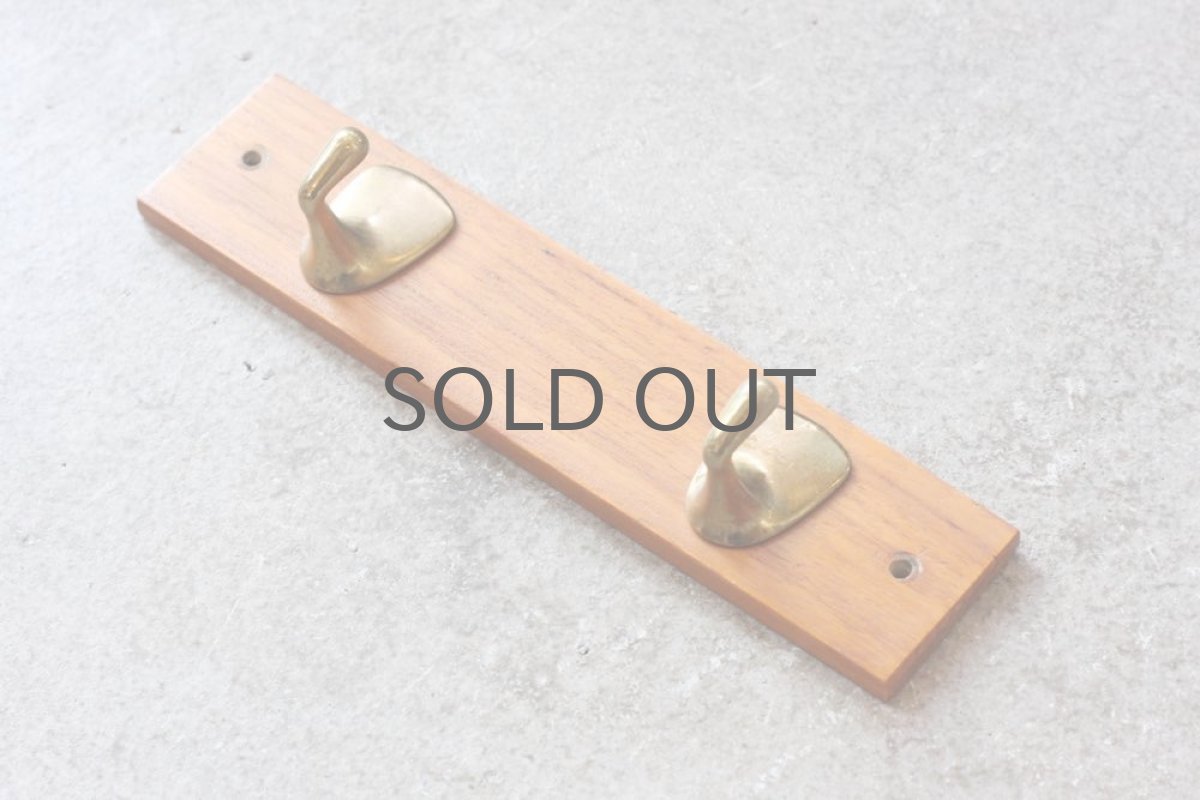 画像2: 北欧ヴィンテージ雑貨/ ヴィンテージ真ちゅうフック/2個フック (2)