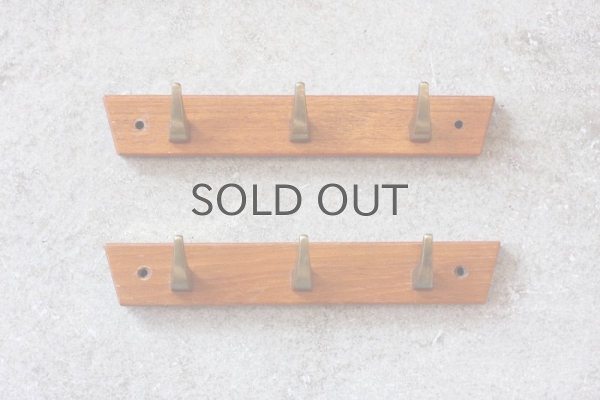 画像4: 北欧ヴィンテージ雑貨/ ヴィンテージ真ちゅうフック/３個フック/HAFA (4)