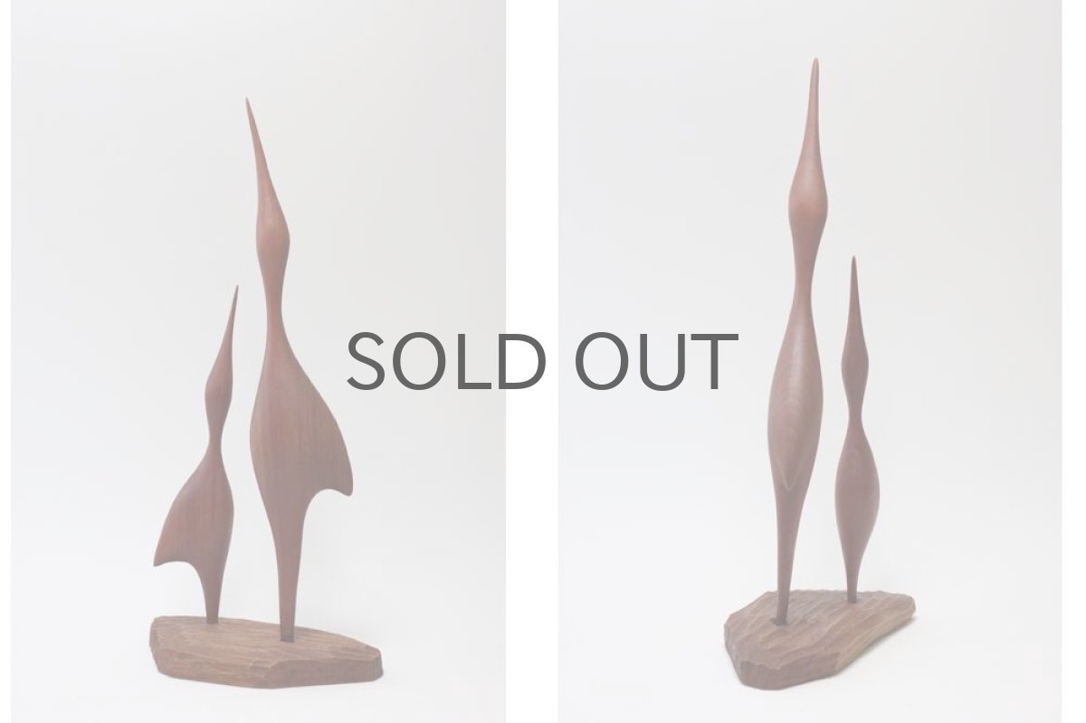 画像2: ビンテージ北欧雑貨/チーク鳥のオブジェ/親子 (2)