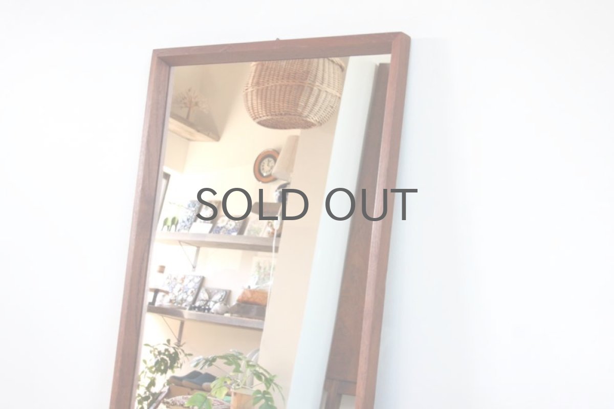 画像2: デンマーク製/ビンテージミラー/チークフレーム/No.2 (2)
