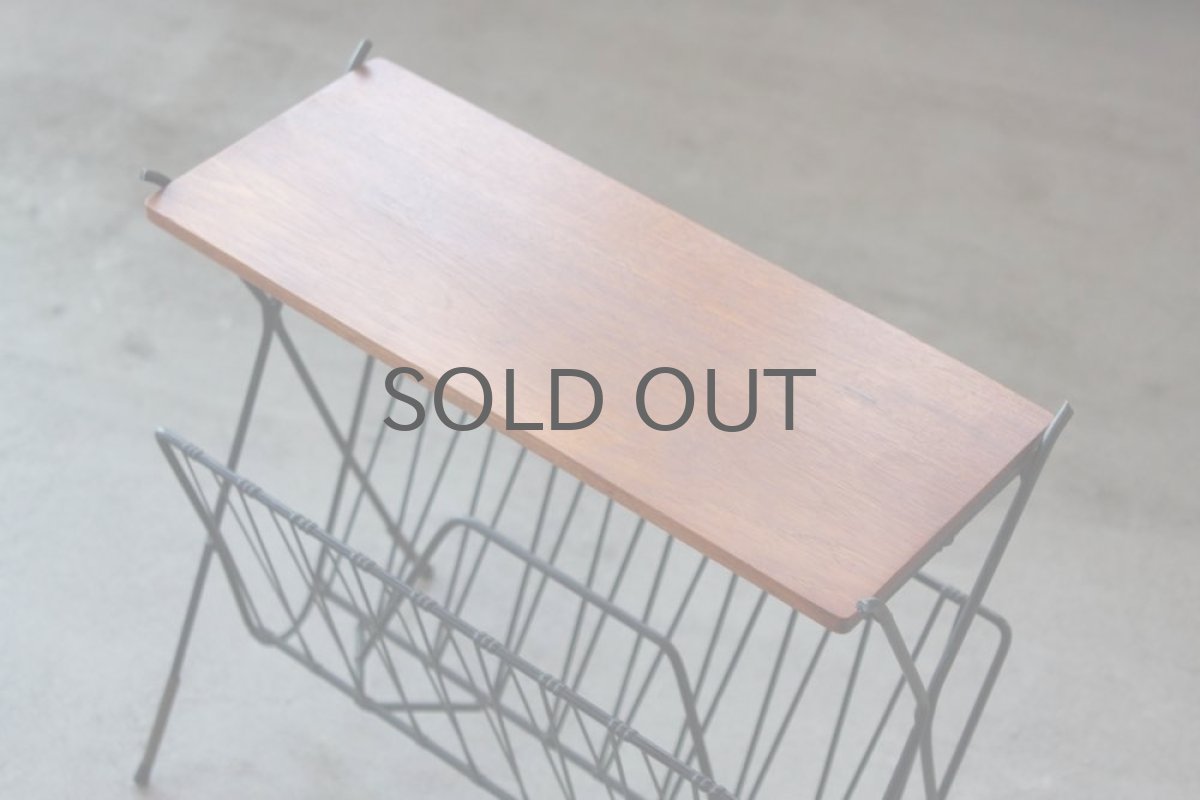 画像3: 北欧家具ヴィンテージマガジンラック／チーク＆アイアン (3)