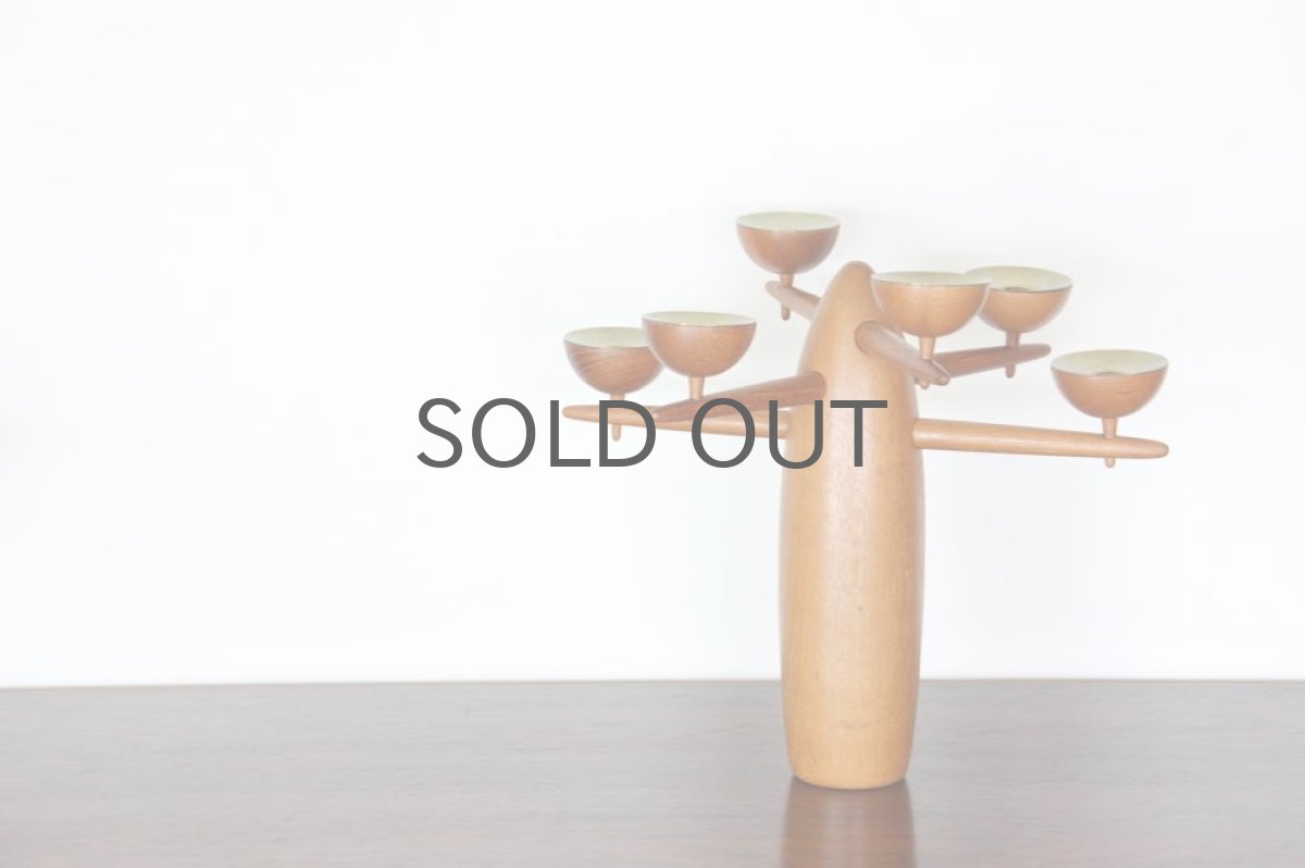 画像3: デンマーク製　チークツリー型キャンドルスタンド　ヴィンテージキャンドル付き (3)