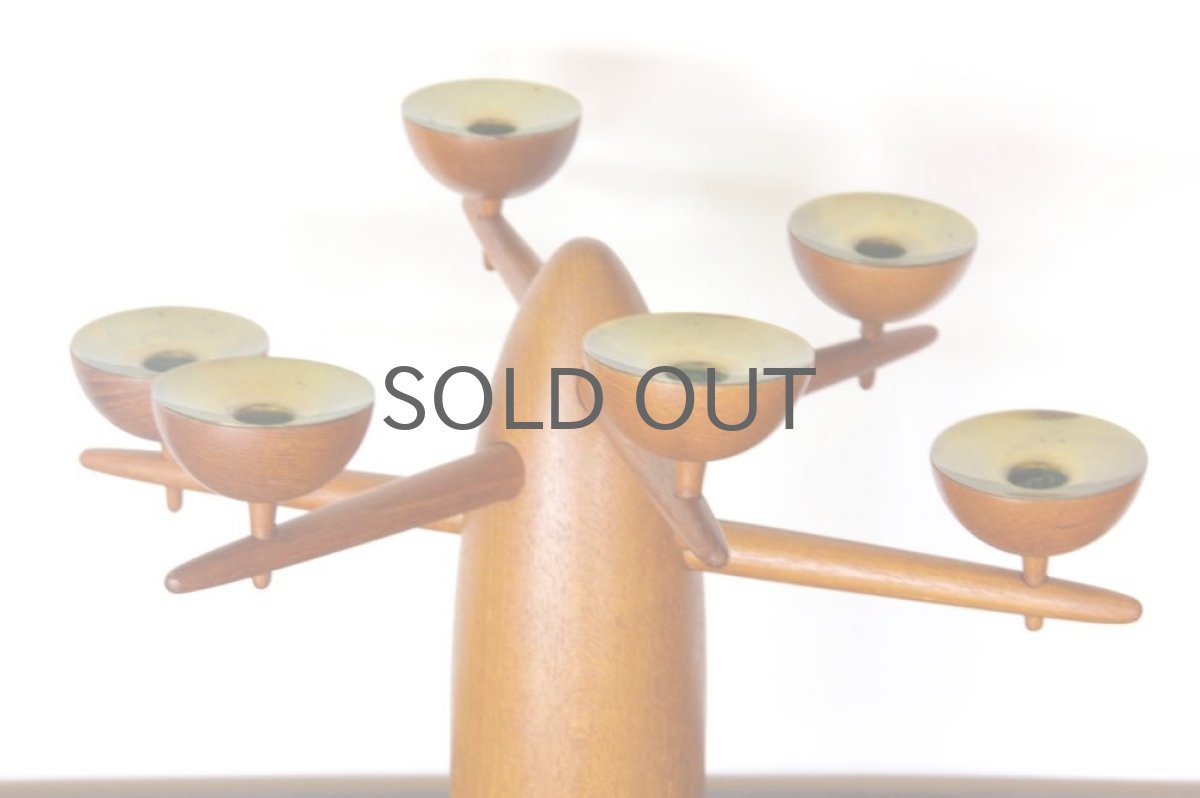 画像4: デンマーク製　チークツリー型キャンドルスタンド　ヴィンテージキャンドル付き (4)