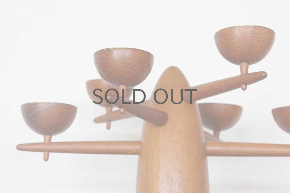 画像5: デンマーク製　チークツリー型キャンドルスタンド　ヴィンテージキャンドル付き (5)