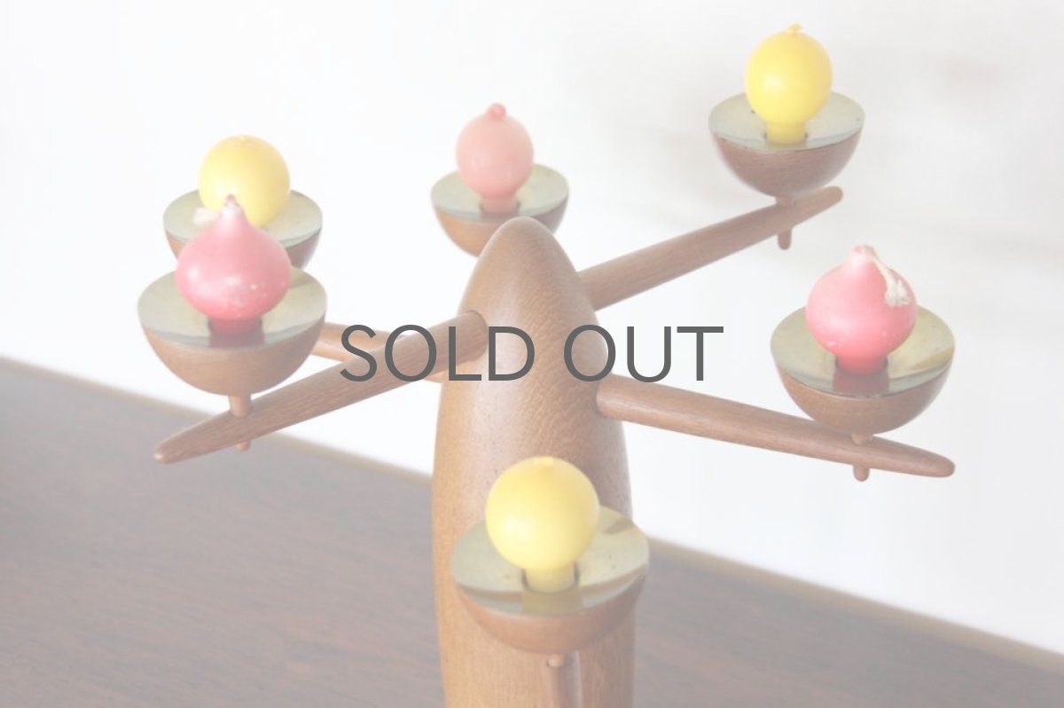画像7: デンマーク製　チークツリー型キャンドルスタンド　ヴィンテージキャンドル付き (7)