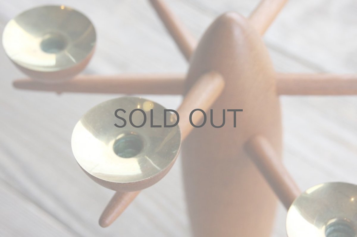 画像6: デンマーク製　チークツリー型キャンドルスタンド　ヴィンテージキャンドル付き (6)