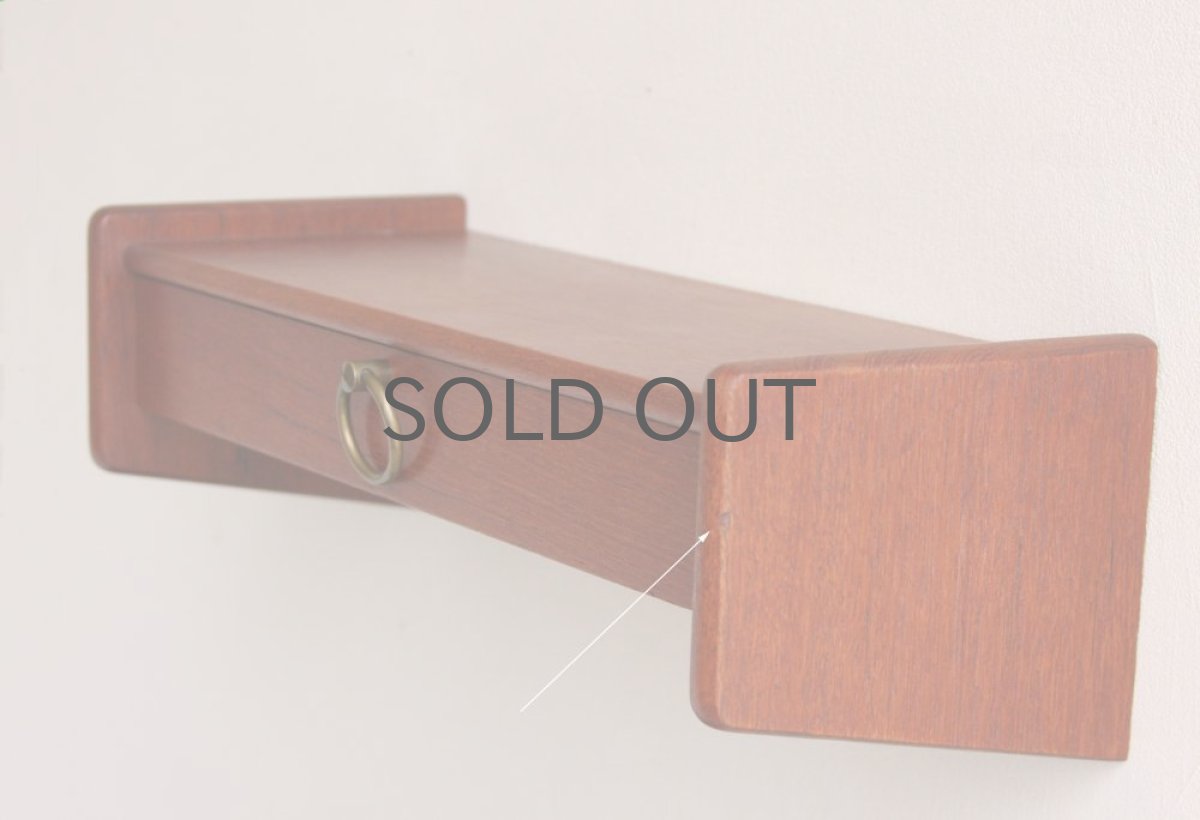 画像3: デンマーク製 ビンテージ 壁付け引き出し棚 チーク No.1 (3)