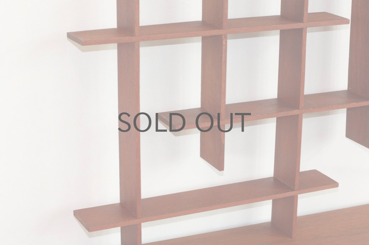 画像4: 北欧ビンテージインテリア雑貨/チーク/壁掛け飾り棚/スクエアー  (4)