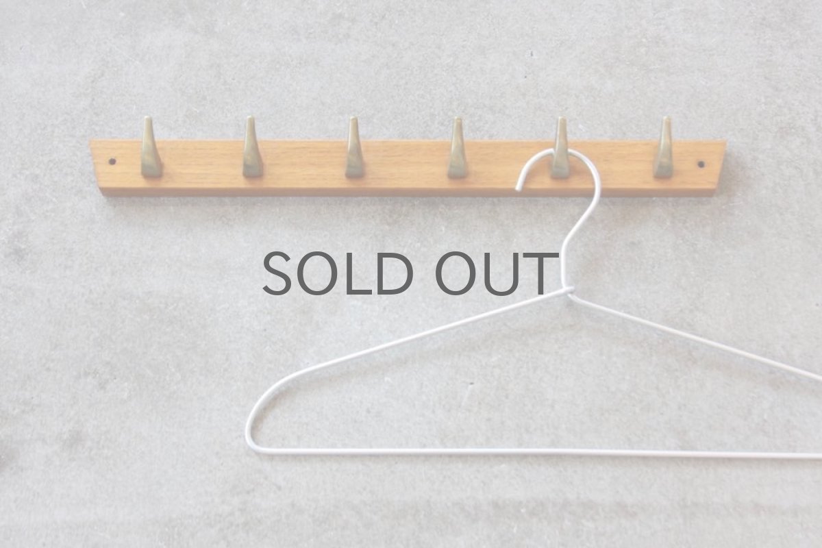 画像2: ヴィンテージ北欧雑貨/ ヴィンテージ真ちゅうフック 6個フック HAFA (2)