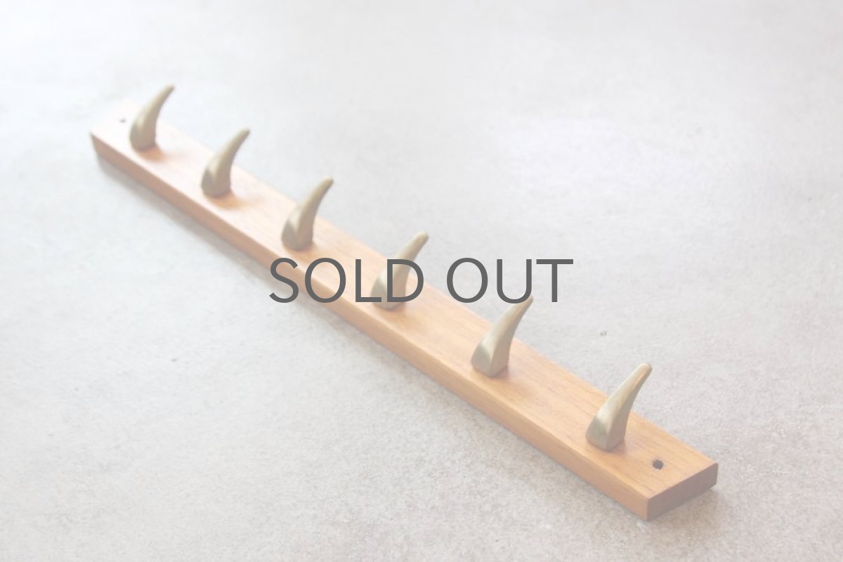 画像4: ヴィンテージ北欧雑貨/ ヴィンテージ真ちゅうフック 6個フック HAFA (4)