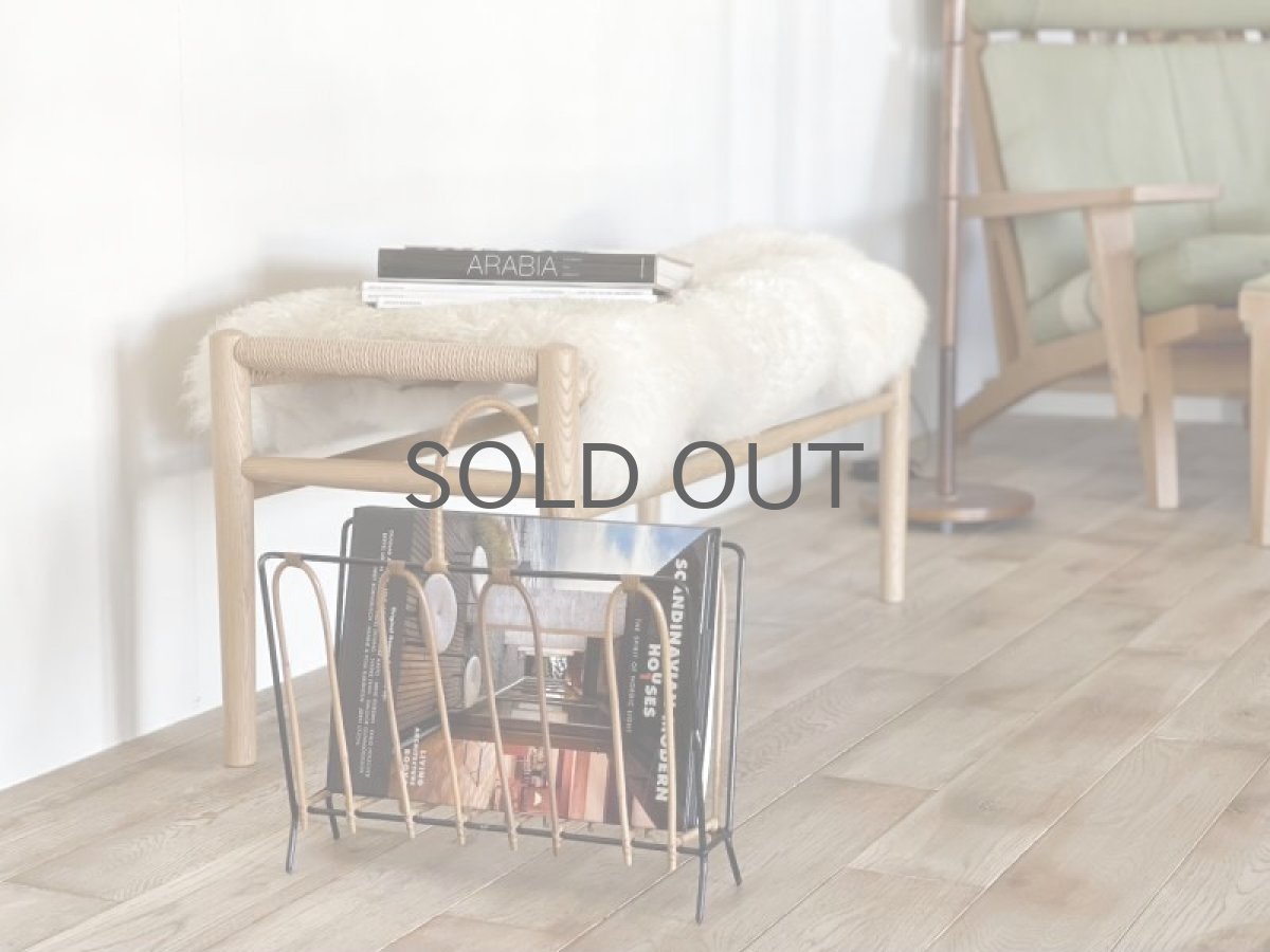 画像7: 北欧ビンテージインテリア/デンマーク/マガジンラック/アイアン＆ラタン (7)