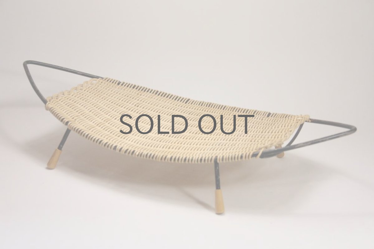 画像2: 北欧ビンテージインテリア雑貨/トレイバスケット/アイアン＆籐編み/No.2 (2)