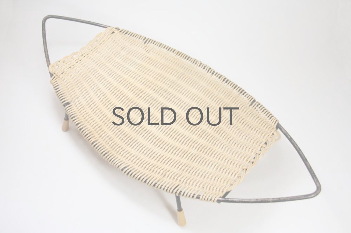 画像3: 北欧ビンテージインテリア雑貨/トレイバスケット/アイアン＆籐編み/No.2 (3)