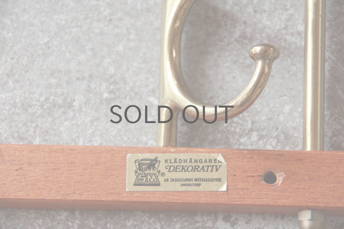 画像6: Skogslunds Metallgjuteri社製/ヴィンテージ真ちゅうウォールハンガー/フック/ 35cm/No.1 (6)