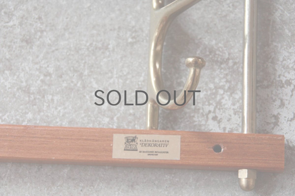 画像4: Skogslunds Metallgjuteri社製/ヴィンテージ真ちゅうウォールハンガー/フック/ 35cm/No.2 (4)