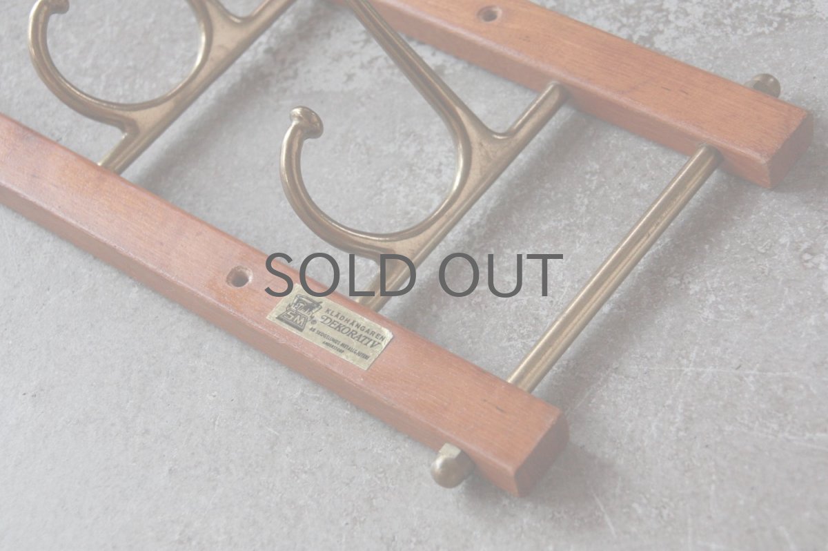 画像4: Skogslunds Metallgjuteri社製/ヴィンテージ真ちゅうウォールハンガー/フック/ 57cm/No.1 (4)