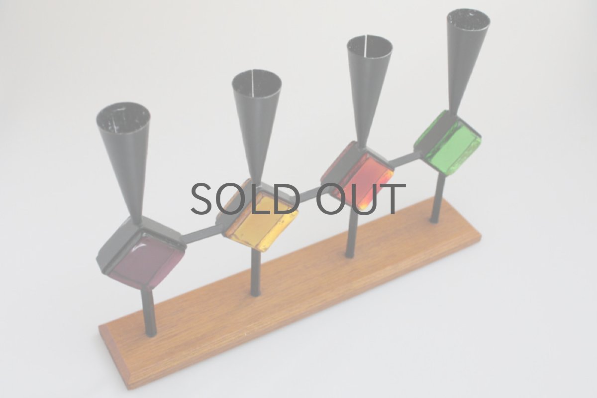 画像5: ヴィンテージキャンドルホルダー 4色ガラス (5)