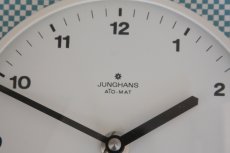 画像4: ヴィンテージ　インテリア雑貨/壁掛け時計　Junghsns製 ドイツ　 水色市松柄 (4)