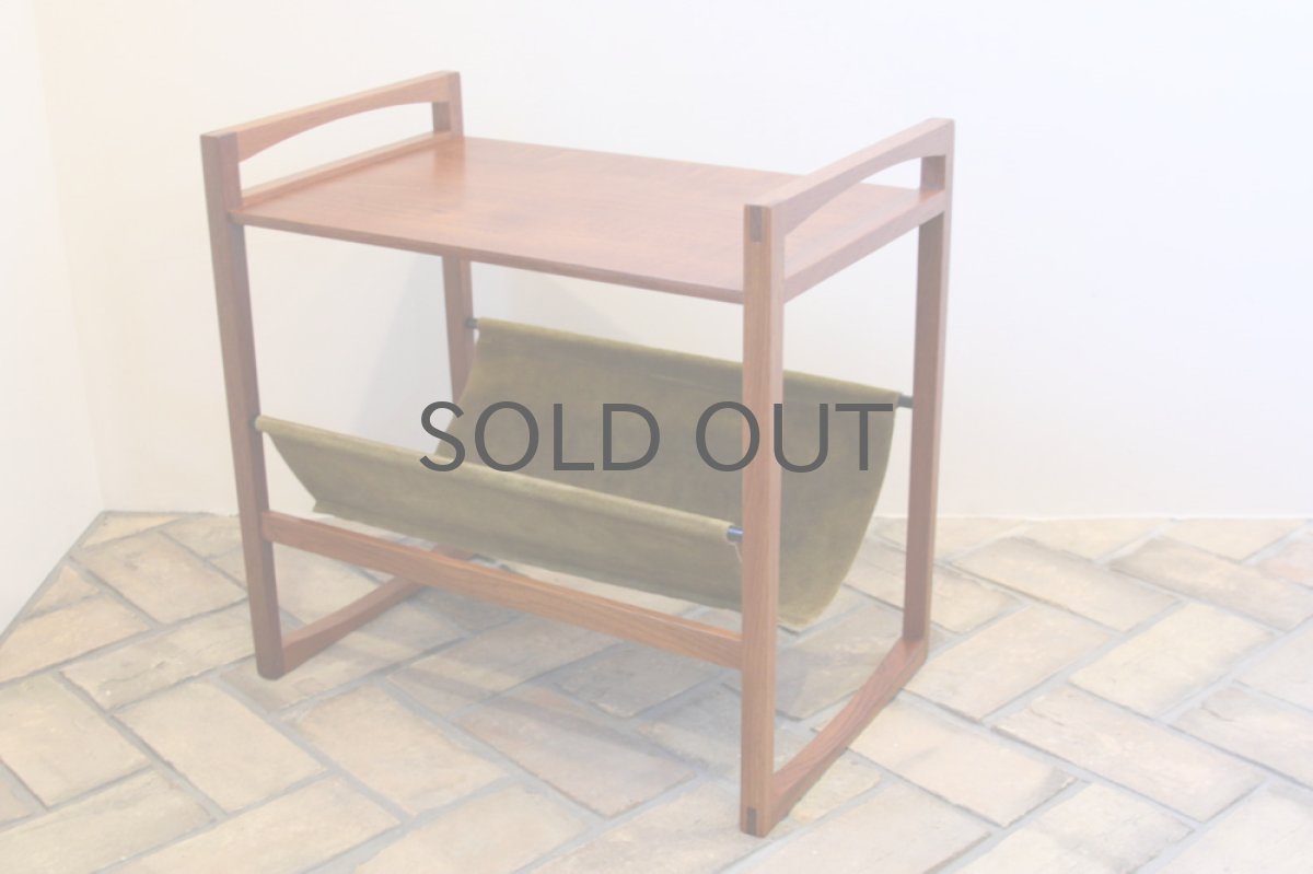 画像2: デンマーク製 チーク+ベロア マガジンラック (2)