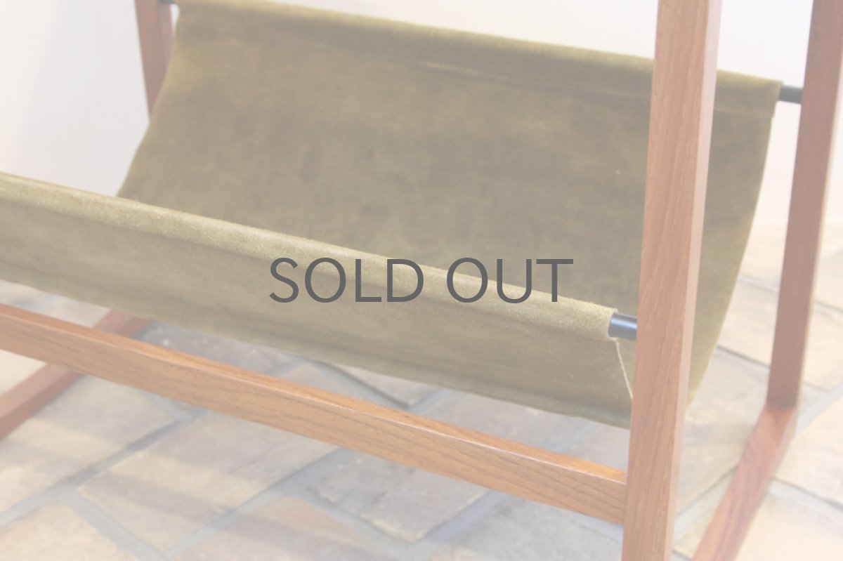 画像5: デンマーク製 チーク+ベロア マガジンラック (5)