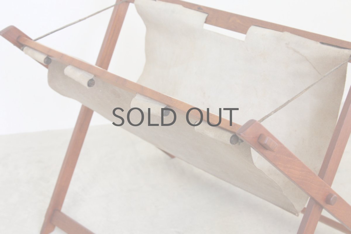 画像2: デンマーク製　チーク+ベロア　マガジンラック (2)