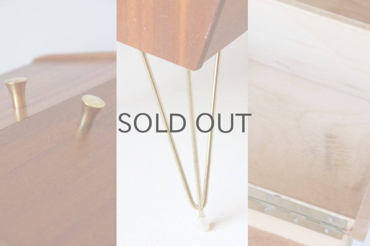 画像4: スウェーデン製　ミニソーイングボックス　脚付き (4)