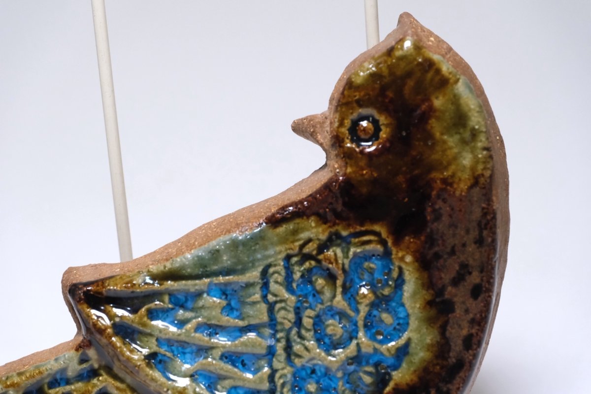 画像2: スウェーデン/Gabi Citron Tengborg/ガビ・シトロン・テンボルグ/陶板/小鳥/No.2 (2)