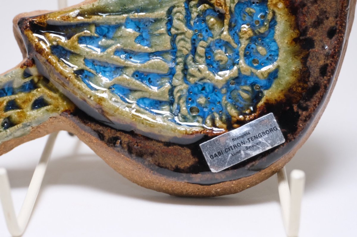 画像3: スウェーデン/Gabi Citron Tengborg/ガビ・シトロン・テンボルグ/陶板/小鳥/No.2 (3)