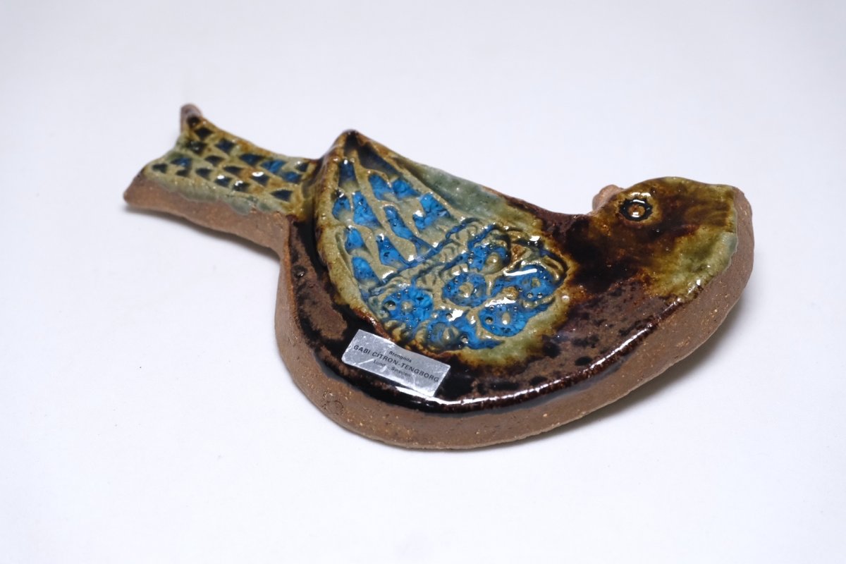 画像5: スウェーデン/Gabi Citron Tengborg/ガビ・シトロン・テンボルグ/陶板/小鳥/No.2 (5)