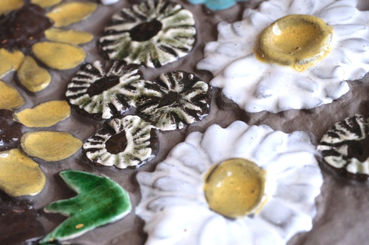 画像6: ビンテージ北欧雑貨/Jie gantofta/ジィガントフタ/Annika Kihlman/オリーブグリーンチューリップ/陶板の壁掛け (6)