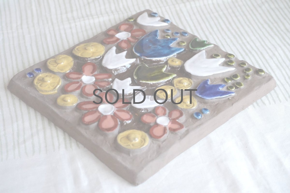 画像5: スウェーデン/Jie gantofta/ジィガントフタ/ホワイトチューリップ陶板/ホワイト (5)