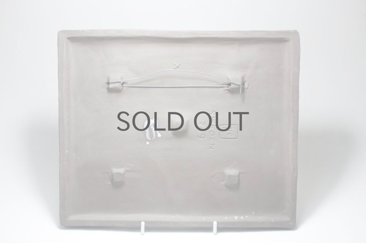 画像5: スウェーデン Jie gantofta ジィ ガントフタ ホワイトフラワー陶板の壁掛け Lサイズ (5)