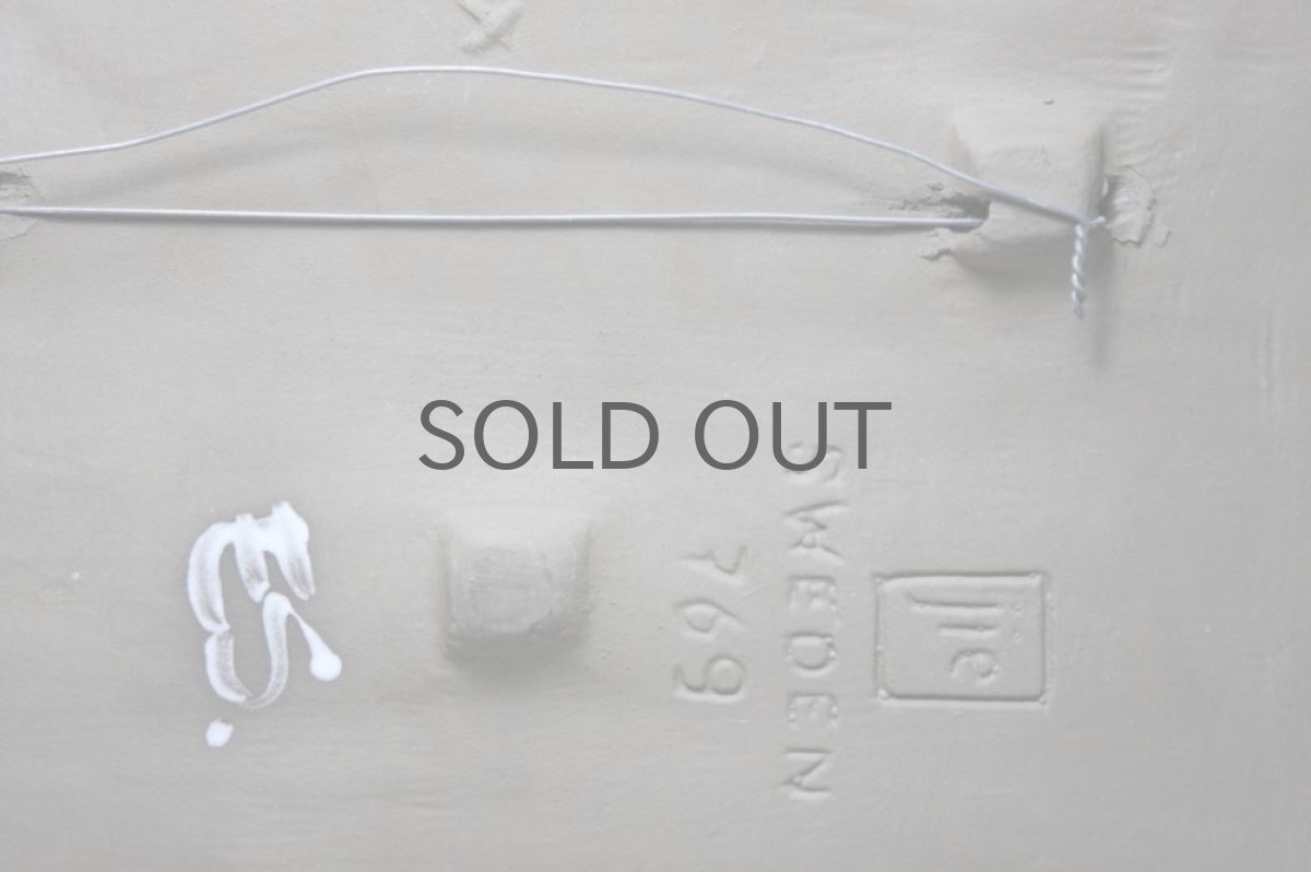 画像6: スウェーデン Jie gantofta ジィ ガントフタ ホワイトフラワー陶板の壁掛け Lサイズ (6)