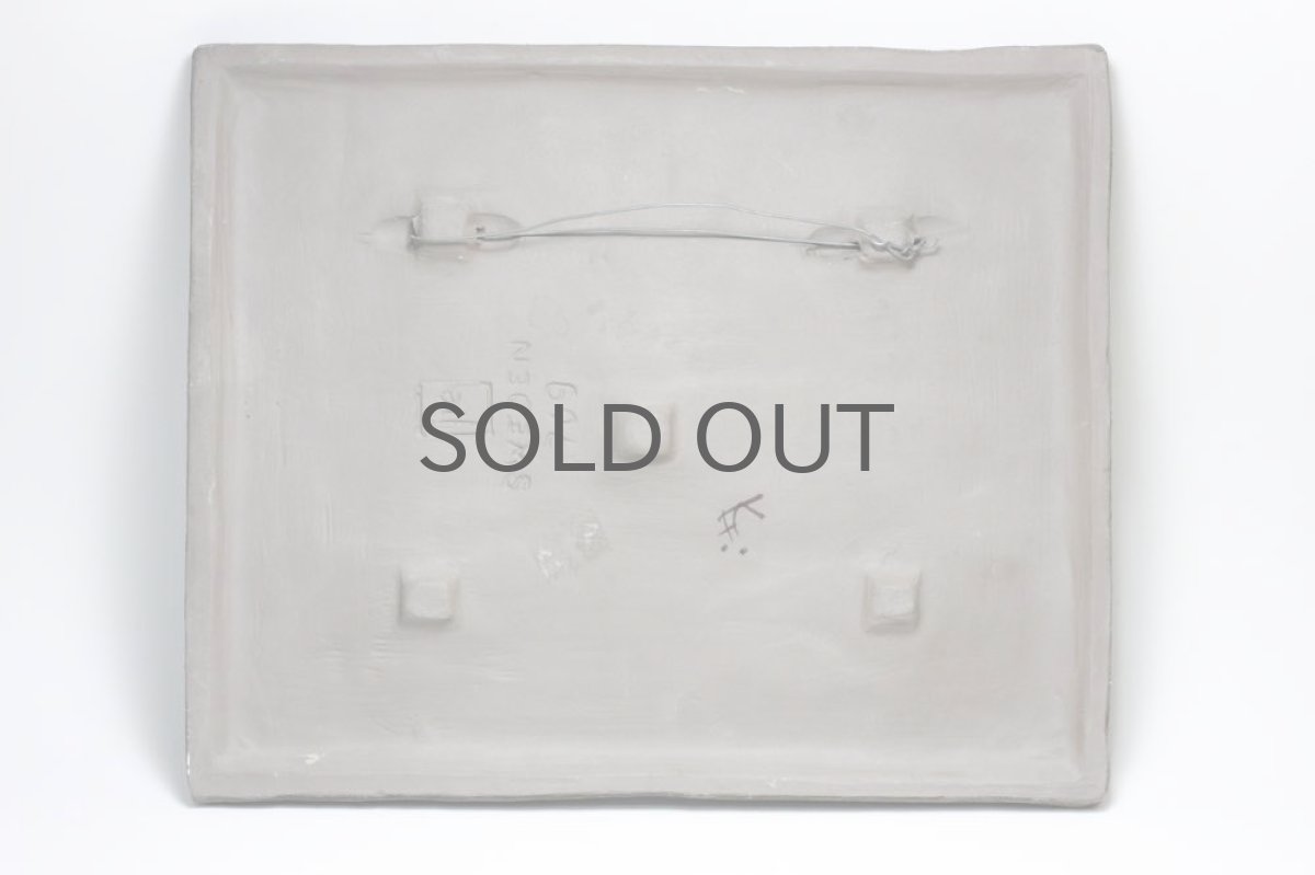 画像6: スウェーデン/Jie gantofta/ジィ　ガントフタ/ホワイトフラワー陶板の壁掛け/Lサイズ (6)