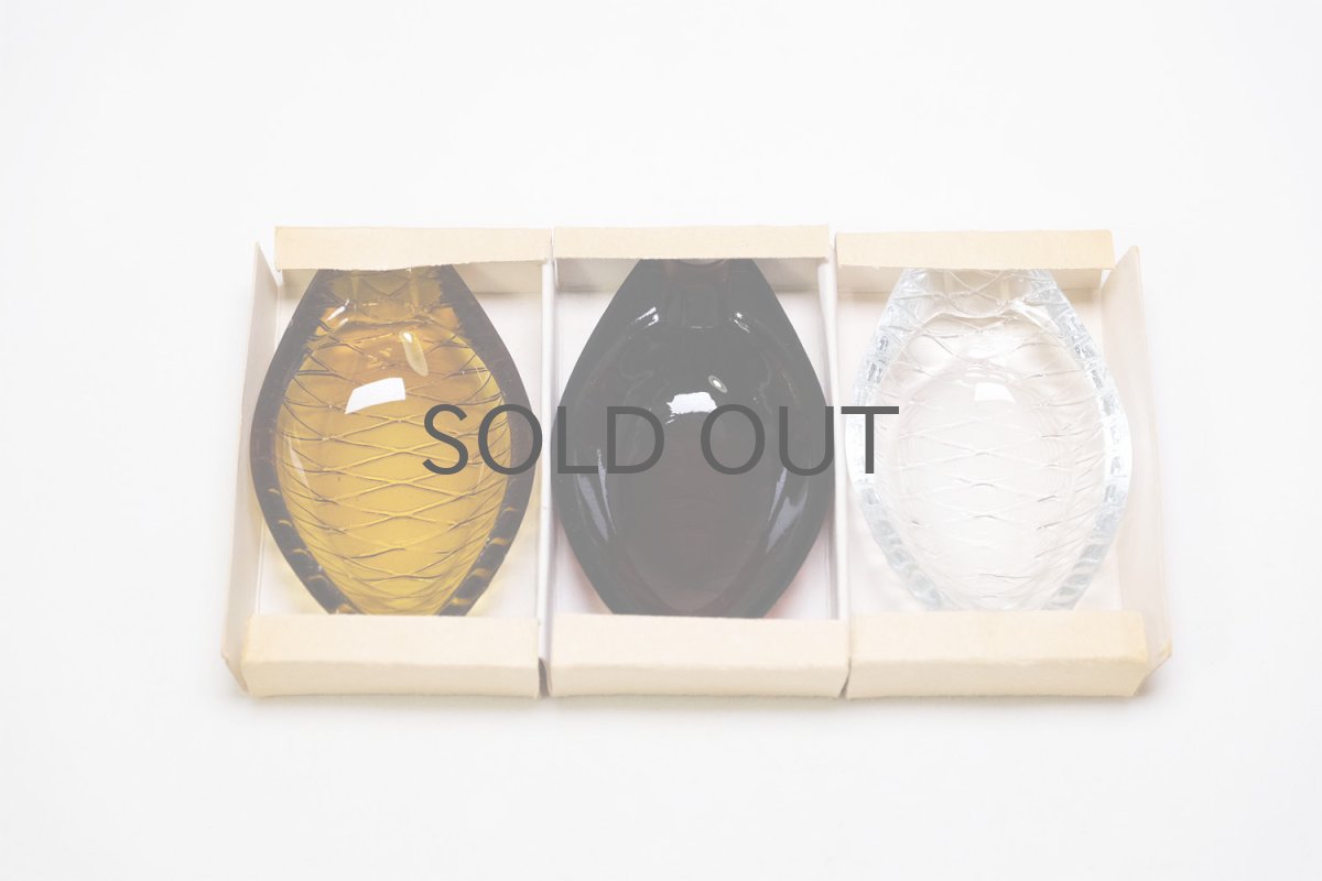 画像7: ビンテージ北欧雑貨/Kaj Franck/カイ・フランク/Nuutajarvi/ヌータヤルヴィ/アッシュトレー/フィッシュ/3個セット/オリジナルBOX (7)