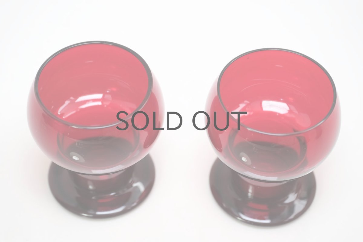 画像4: ビンテージ北欧雑貨/Kaj Franck/カイ・フランク/Wineglass 1111/Nuutajarvi/ヌータヤルヴィ/ワイングラス/レッド (4)