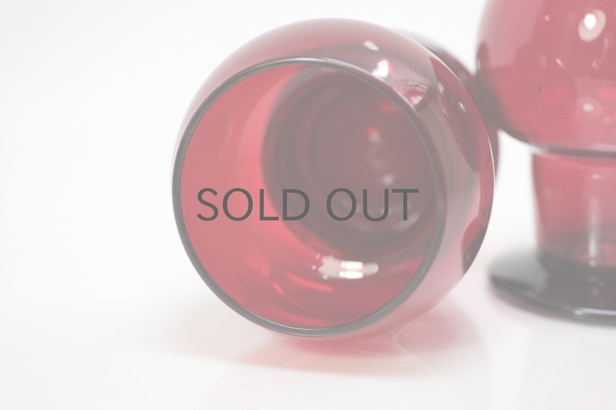 画像3: ビンテージ北欧雑貨/Kaj Franck/カイ・フランク/Wineglass 1111/Nuutajarvi/ヌータヤルヴィ/ワイングラス/レッド (3)