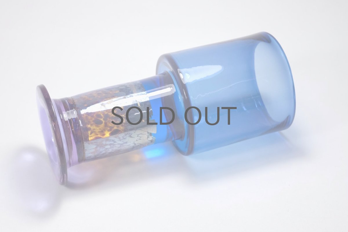 画像3: Kaj Franck/カイ・フランク/Pokaali/ゴブレット/KF486/Nuutajarvi/ヌータヤルヴィ/ブルー✕ラスタガラス (3)