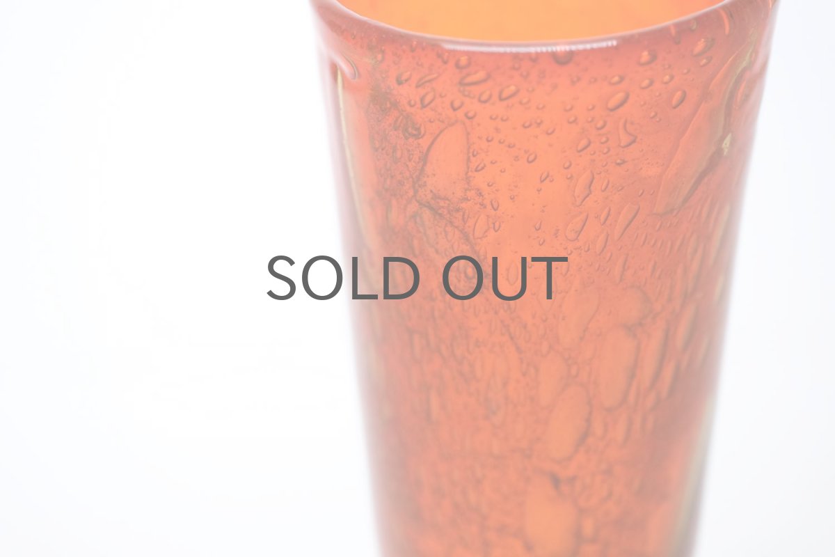 画像2: ビンテージ北欧雑貨/Kaj Franck/カイ・フランク/Nuutajarvi/ヌータヤルヴィ/ユニークピース/アートピース/気泡入り/オレンジ/Pokaali (2)