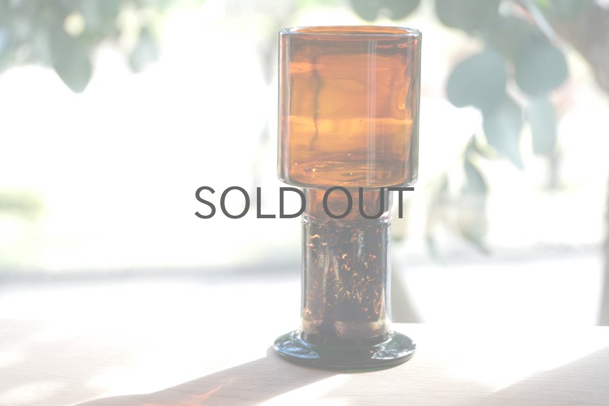 画像6: Kaj Franck/カイ・フランク/Pokaali/ゴブレット/KF486/Nuutajarvi/ヌータヤルヴィ/アンバー×ダークグルー/No.3 (6)