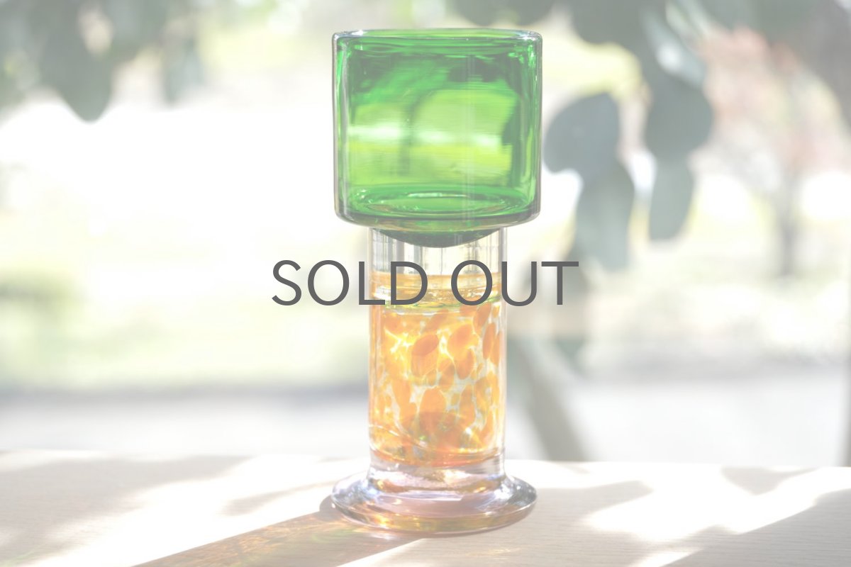 画像7: Kaj Franck/カイ・フランク/Pokaali/ゴブレット/KF486/Nuutajarvi/ヌータヤルヴィ/グリーン×オレンジ/No.2 (7)