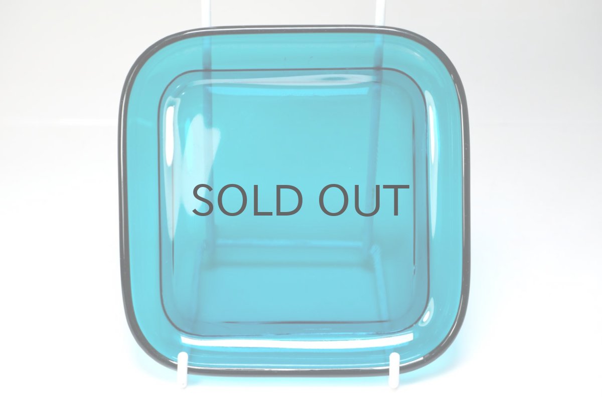 画像2: ビンテージ北欧雑貨/Kaj Franck/カイ・フランク/5269/スクエアープレート/ターコイズブルー (2)