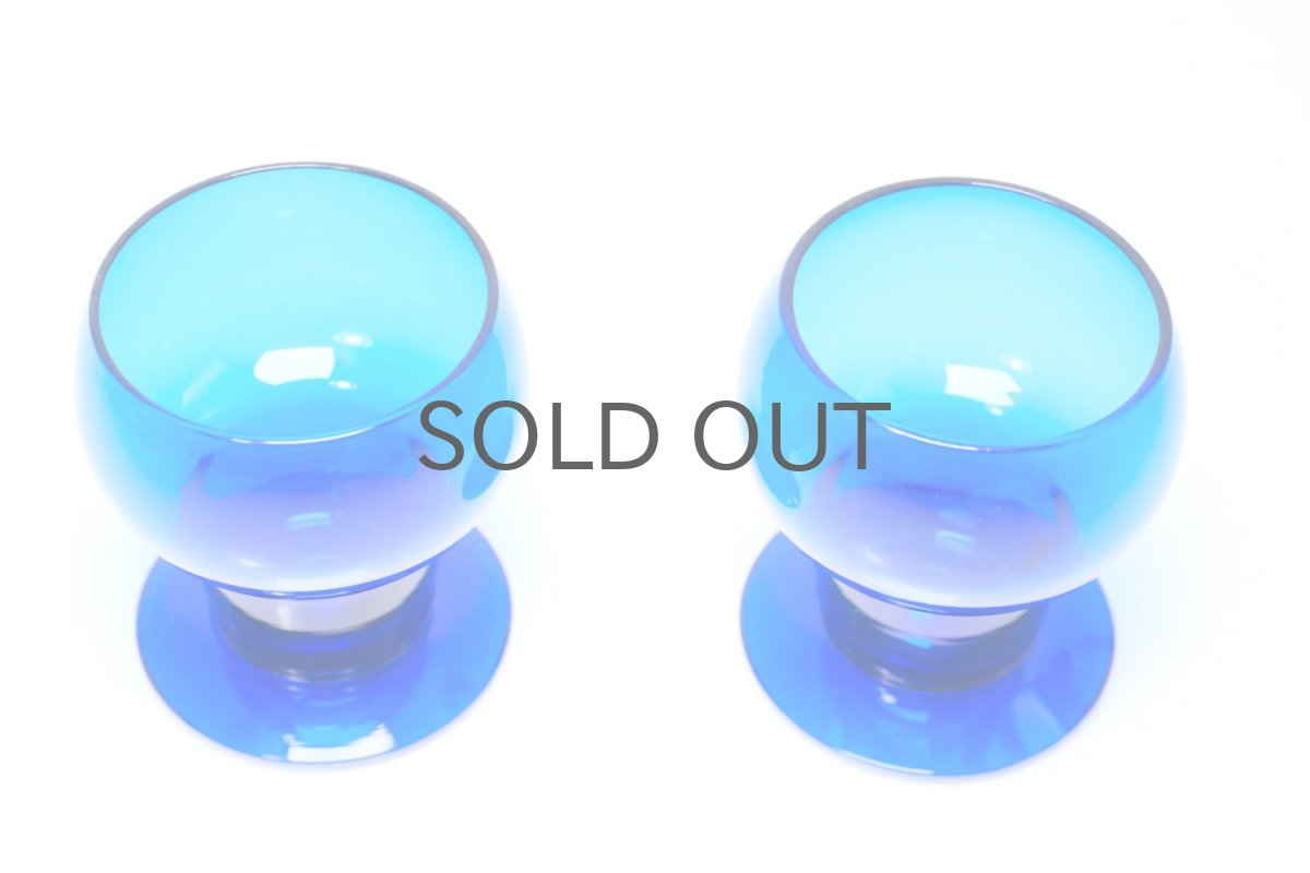 画像2: ビンテージ北欧雑貨/Kaj Franck/カイ・フランク/Wineglass 1111/Nuutajarvi/ヌータヤルヴィ/ワイングラス/ブルー/No.1 (2)