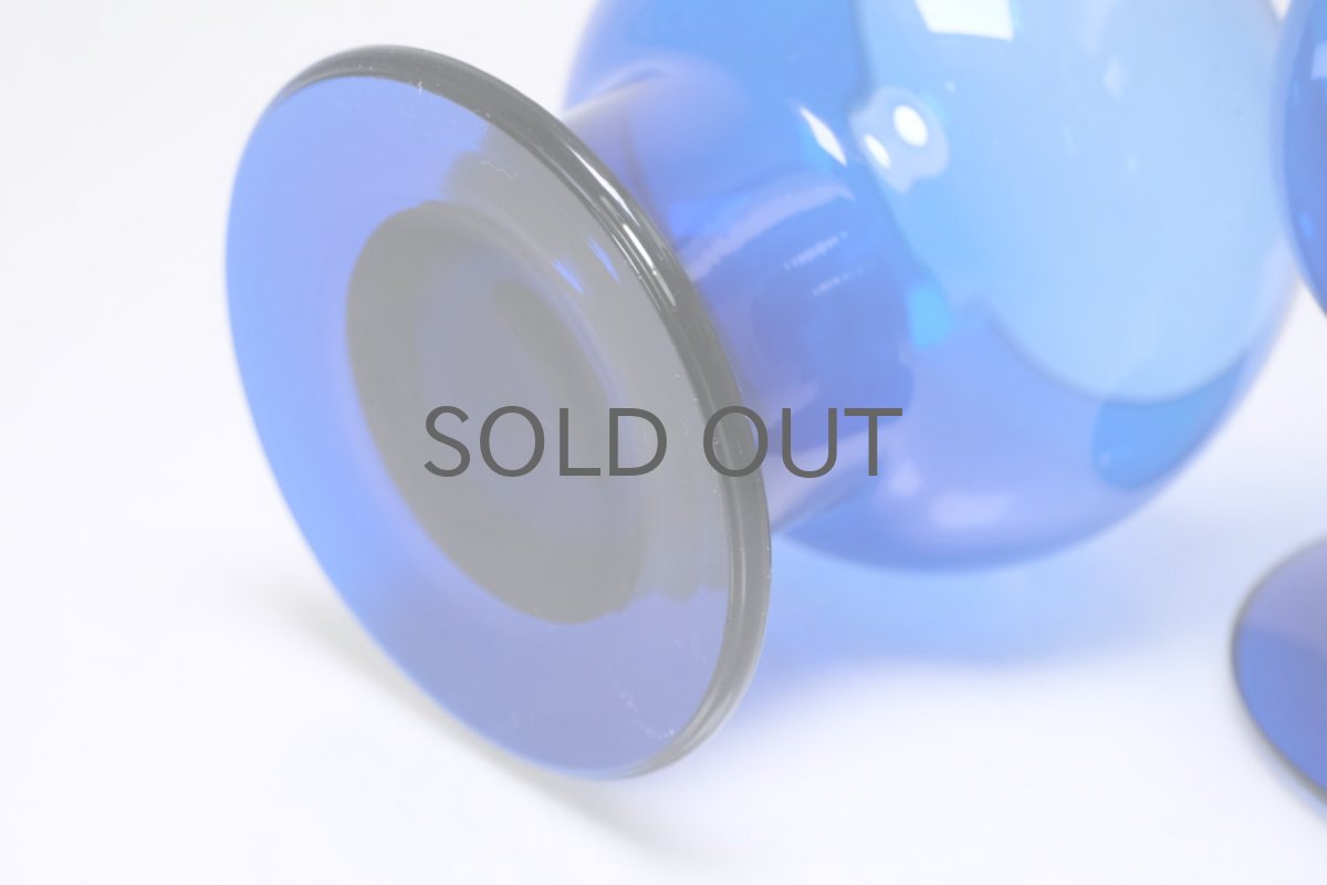 画像4: ビンテージ北欧雑貨/Kaj Franck/カイ・フランク/Wineglass 1111/Nuutajarvi/ヌータヤルヴィ/ワイングラス/ブルー/No.2 (4)