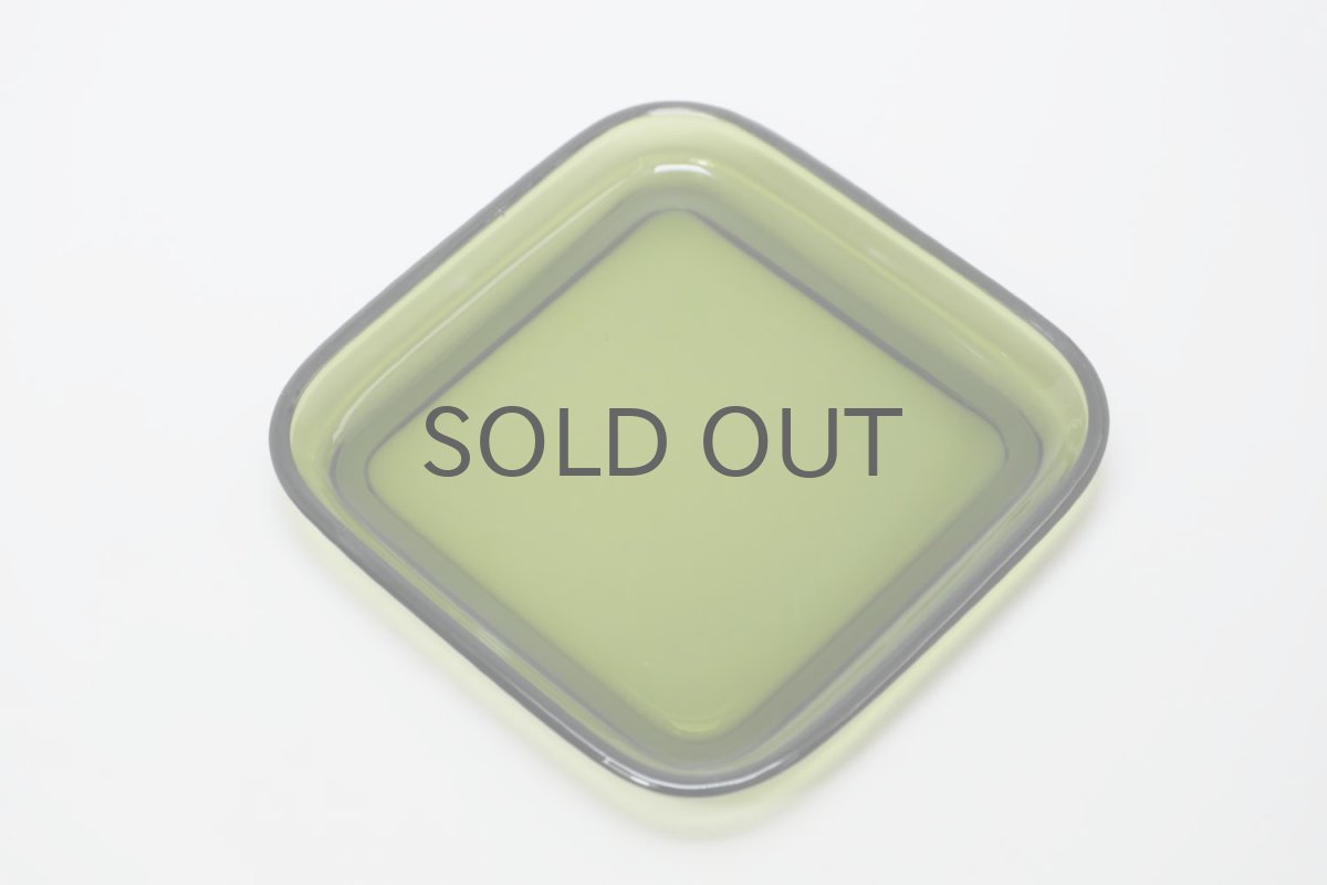 画像2: ビンテージ北欧雑貨/Kaj Franck/カイ・フランク/5269/スクエアープレート/14cm角/モスグリーン (2)