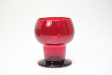 画像1: ビンテージ北欧雑貨/Kaj Franck/カイ・フランク/Wineglass 1111/Nuutajarvi/ヌータヤルヴィ/ワイングラス/レッド/No.1 (1)