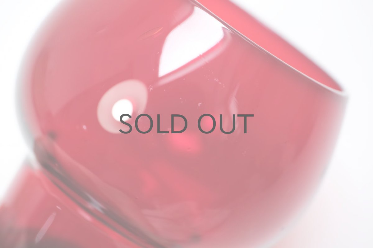 画像4: ビンテージ北欧雑貨/Kaj Franck/カイ・フランク/Wineglass 1111/Nuutajarvi/ヌータヤルヴィ/ワイングラス/レッド/No.3 (4)