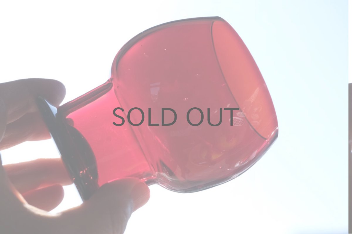 画像4: ビンテージ北欧雑貨/Kaj Franck/カイ・フランク/Wineglass 1111/Nuutajarvi/ヌータヤルヴィ/ワイングラス/レッド/No.2 (4)