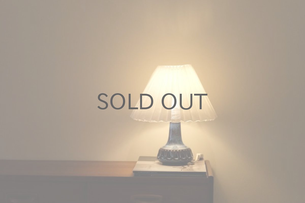 画像6: ビンテージ北欧照明/Soholm/スーホルム/テーブルライト/陶製✕ジャバラシェード/ライトブルー/No.3 (6)