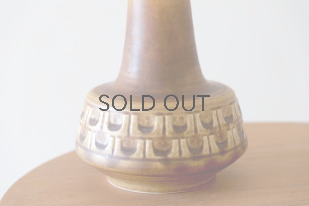 画像2: ビンテージ北欧照明/Soholm/スーホルム/テーブルライト/陶製✕ジャバラシェード/キャメル/No.3 (2)